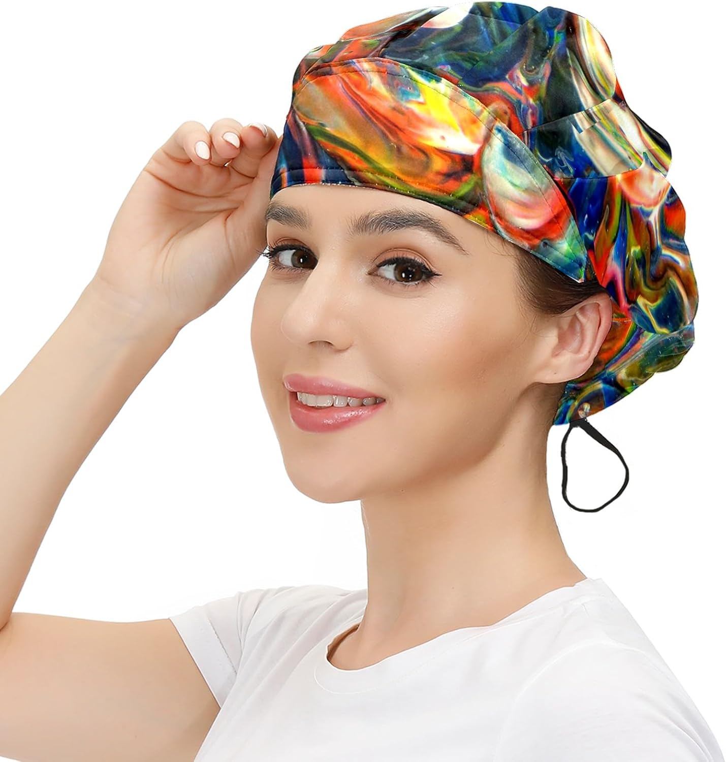 Women's Working Cap Fish Animal Adjustable Working Hats with Sweatband and Elastic Toggle Head Cover - Image 6