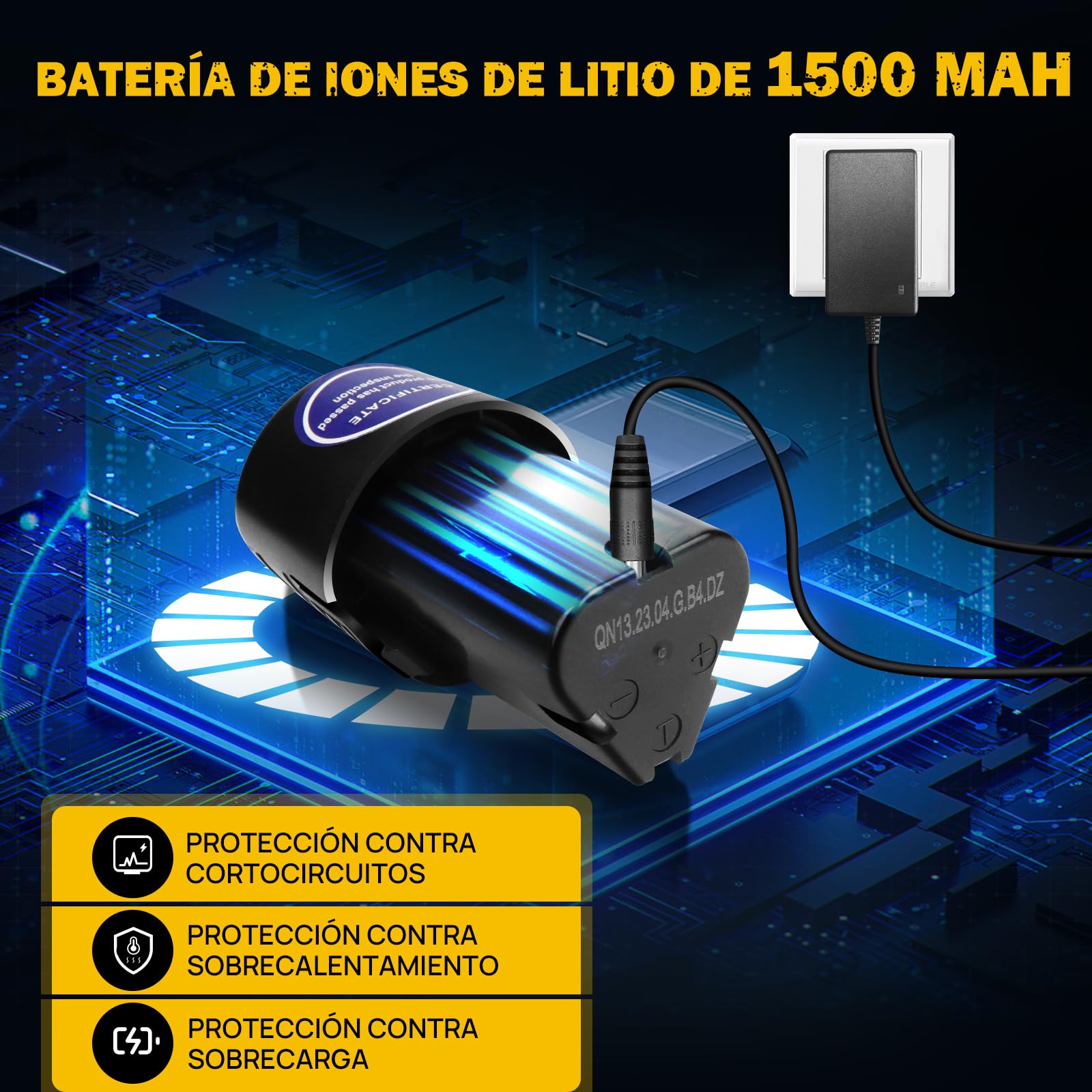 Taladro Inalámbrico 16.8V,Torque Máximo 45 Nm,18+1 Ajustes de Torque,Portabrocas sin Llave 3/8"y Luz LED,Taladro Inalámbrico para Reparaciones en el Hogar y Proyectos de Bricolaje