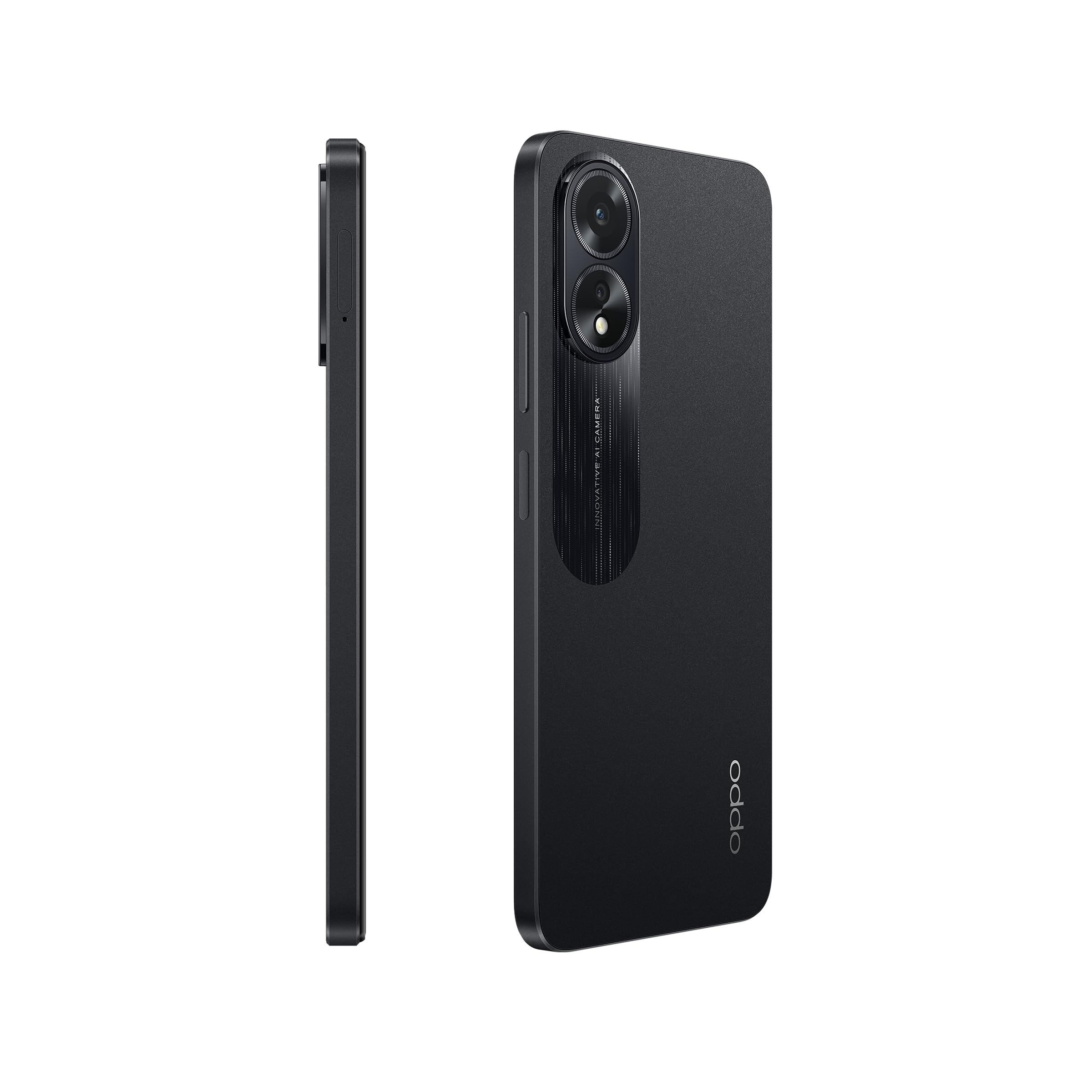 OPPO A18 Smartphone, AI Doppia Fotocamera + Flash, Selfie 5MP, Display 6.56” 90HZ LCD HD+, 5000mAh, RAM 4 (Esp 1GB/2GB/4GB)+ROM 128GB (esp1TB), IP54, Supporto Auto Versione Italia, Glowing Black