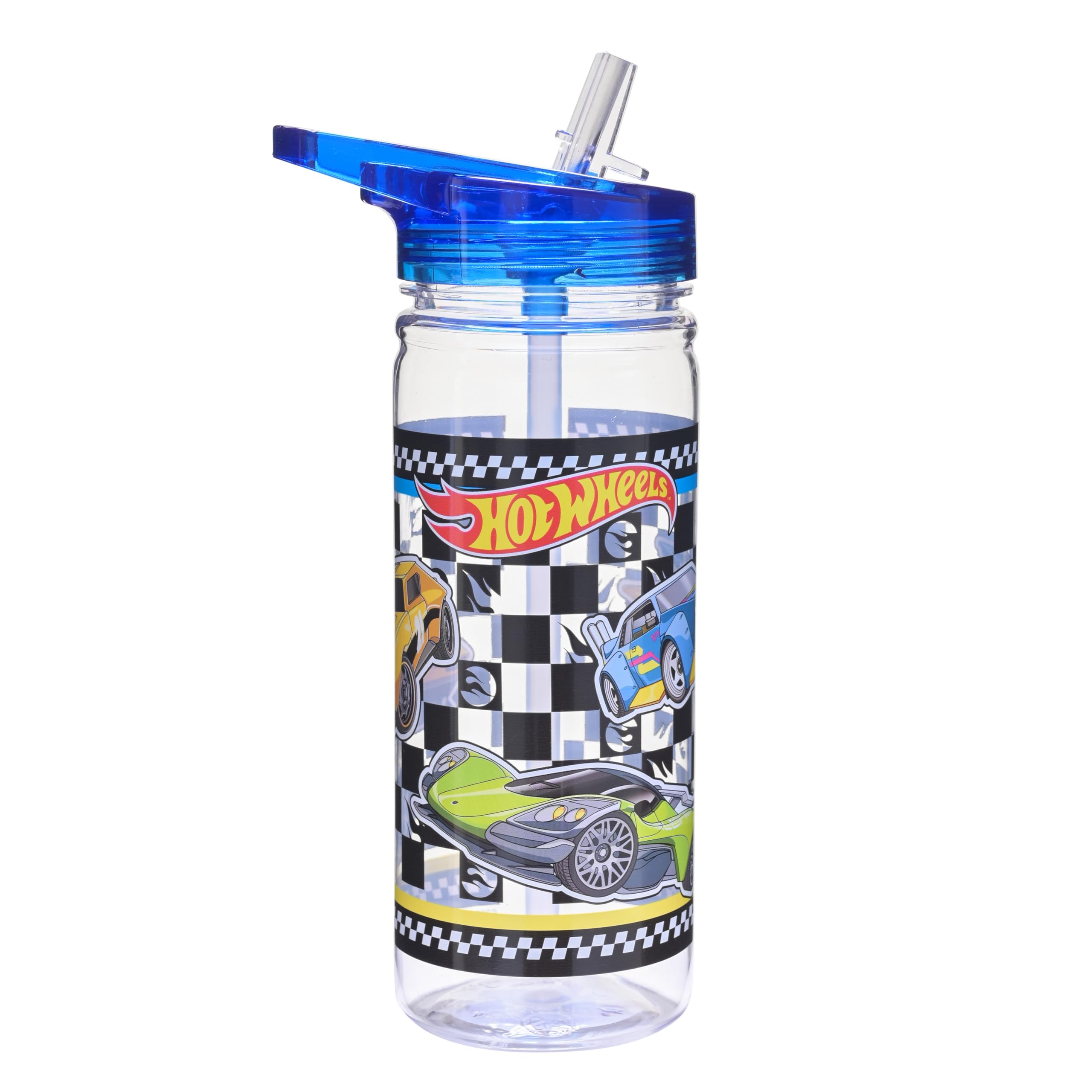 Hot Wheels 580ml Kids Water Bottle with Flip Lid โ Leakproof, BPA-Free, Licensed Design, Durable Reusable Drinking Bottle for School & Travel