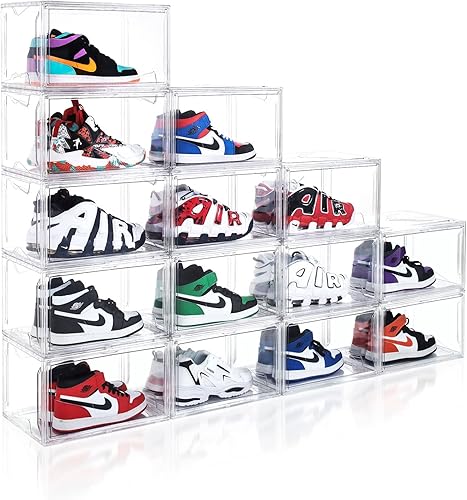 Paquete de 12 cajas de zapatos, contenedor de plástico apilable de acrílico transparente, cajas de almacenamiento para zapatos, con tapas que se disponible en Yaxa Costa Rica