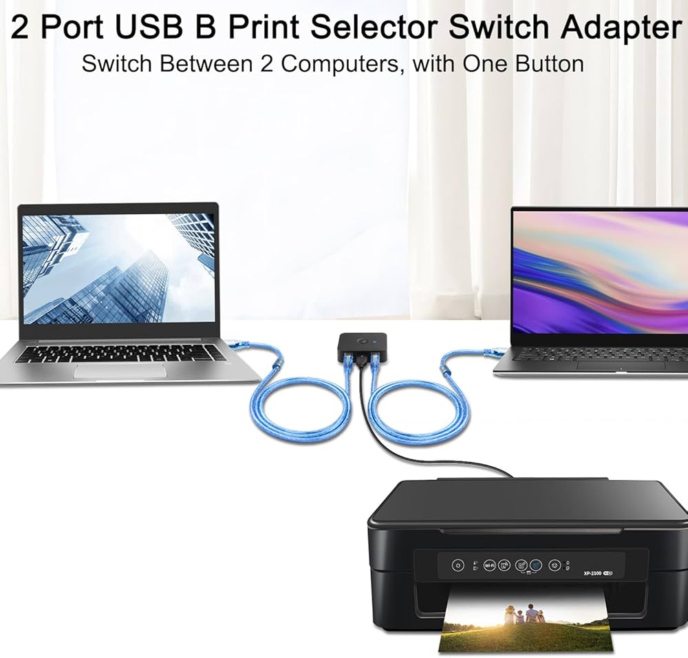 Amazon.co.jp: QIANRENON USB2.0 プリンター共有スイッチャー 2ポート