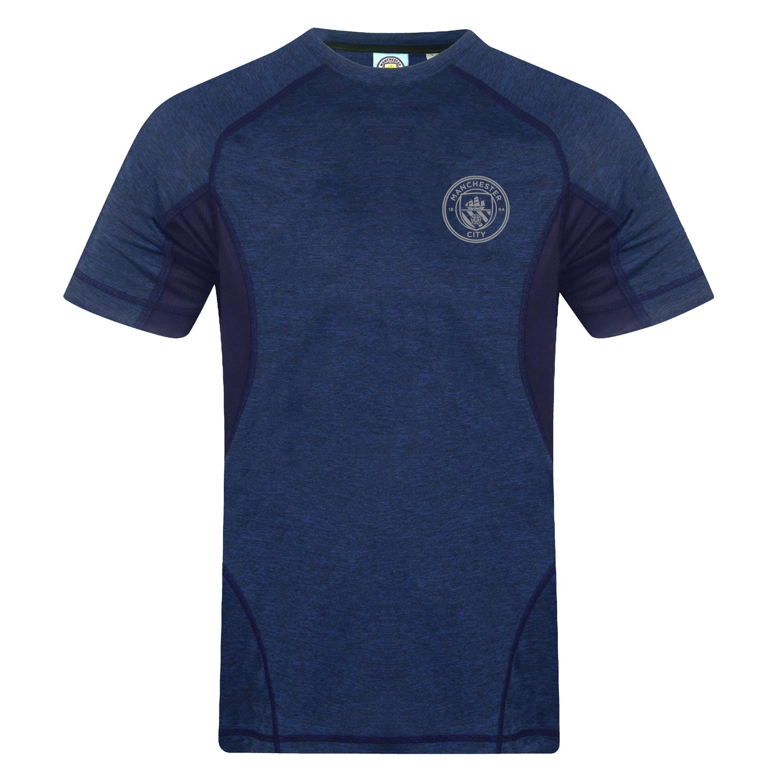 Manchester City Boys Royal Blue Marl Fc Official Gift Poly T-Shirt Royal Marl 2-3 Years