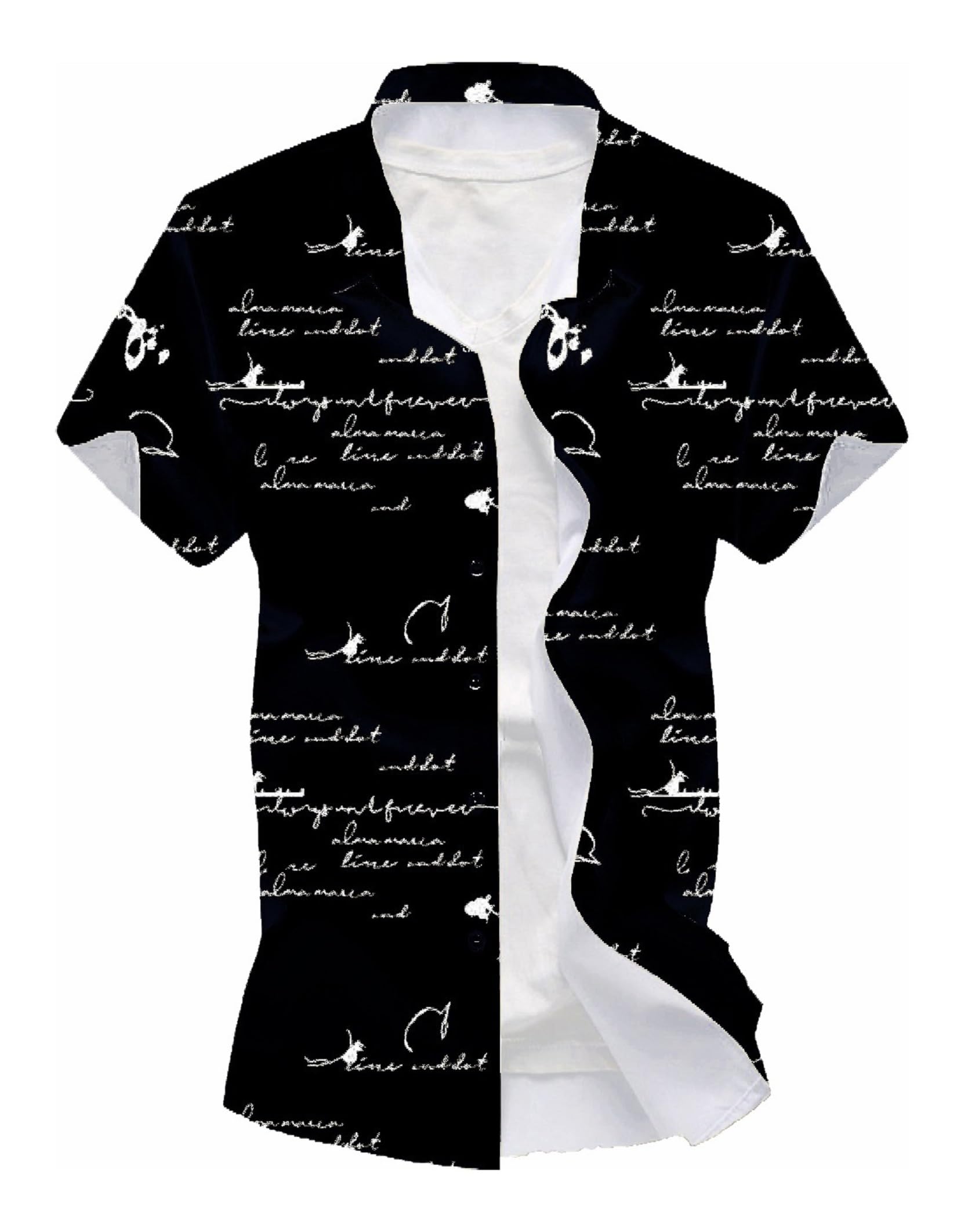 Camicie casual a mezza manica da uomo, vestibilità regolare, con colletto ampio, camicia casual in lycra con camicia combinata (confezione da 2)
