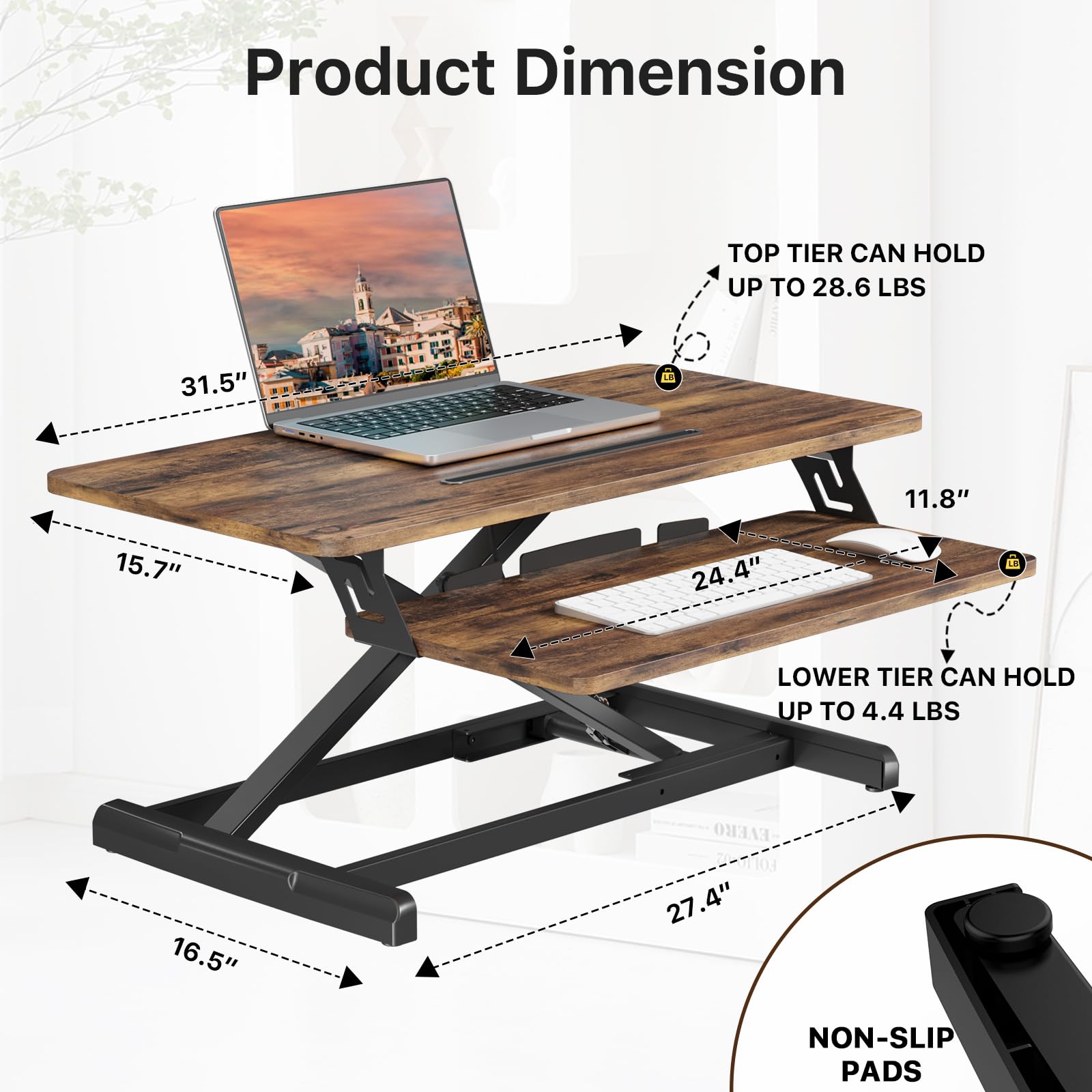JOY worker Standing Desk Converter 32-inch Gallery Image