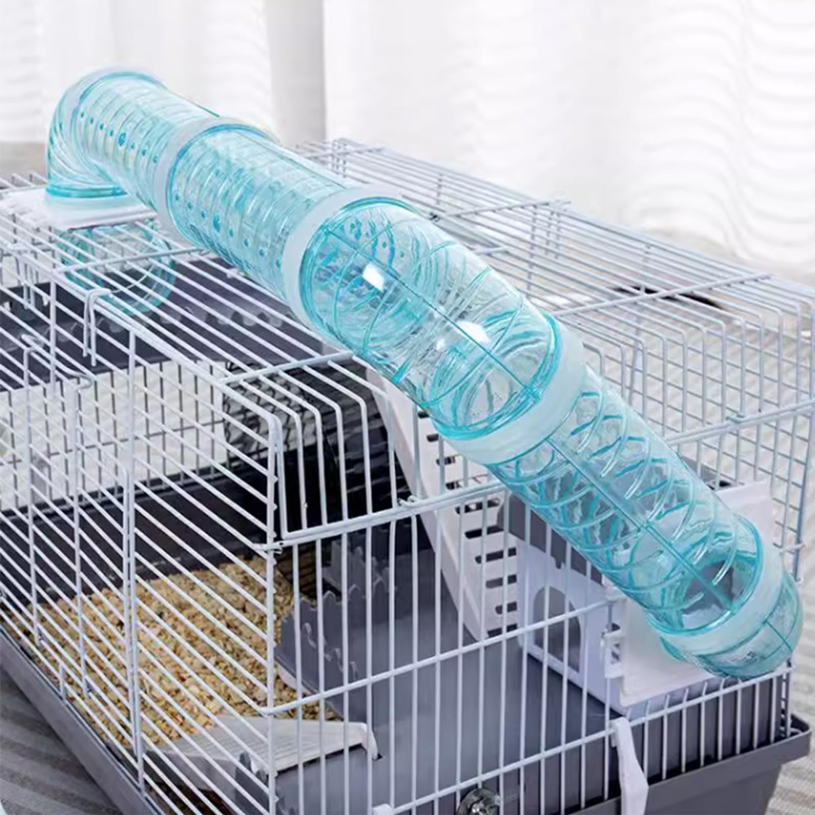 16PCS Tubos de Túnel de Juego para Hámster,Juego de Tubos Hámster,Accesorio Jaula Hámster,Accesorios de Conexión Creativa DIY Transparente, Rueda para Hámster Mascota Ratón Hámster