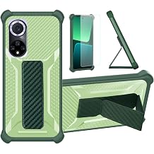 Aroepurt Case for Huawei Nova 9 pro Phone Case Stand Cover [with Tempered Glass Screen Protector] Hybrid Case [Folding Support Magnetic] [Frosted Anti-Fingerprint] Green