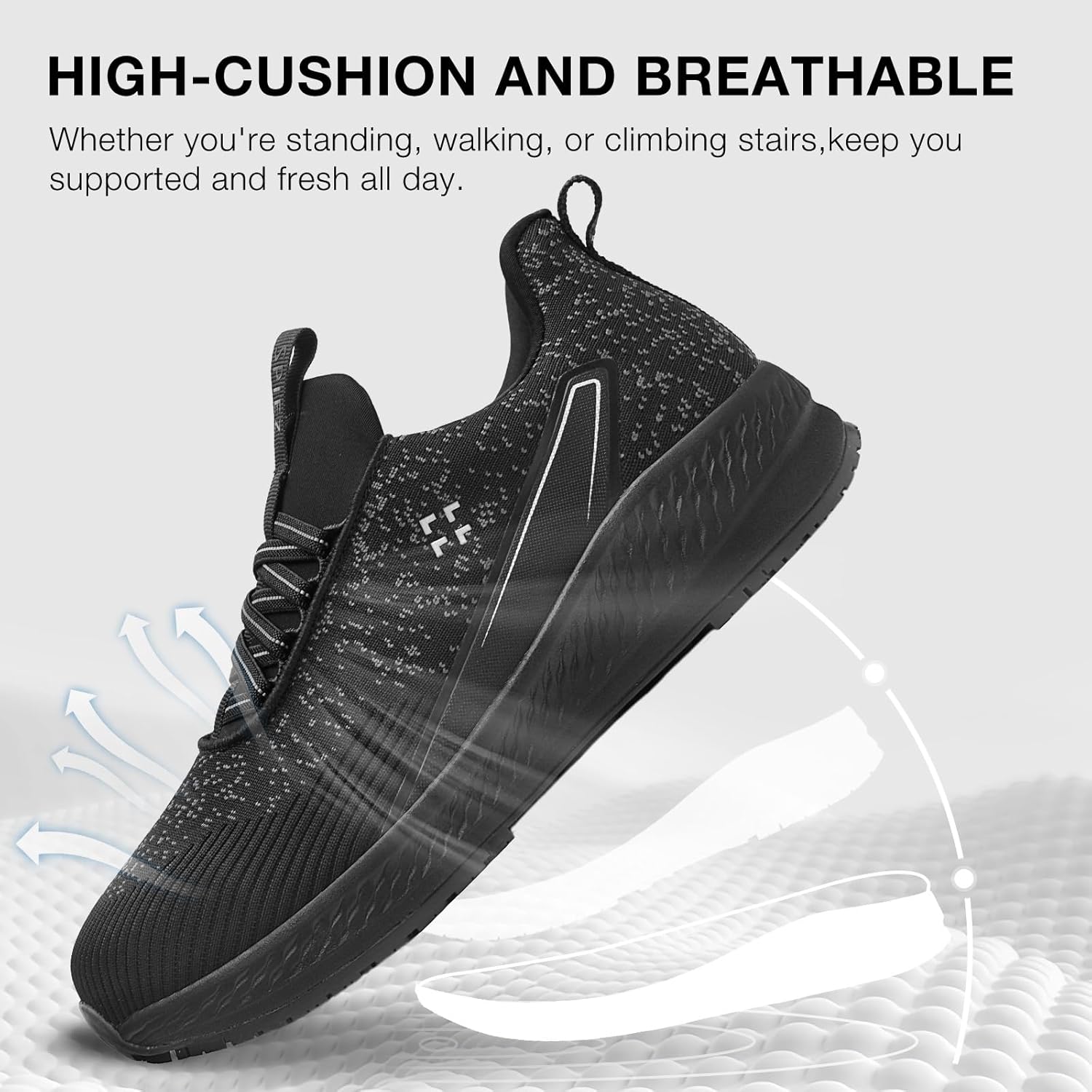 SPIEZ Slip-On Safety Shoes for Men & Women - Non-Steel Composite Toe, Fashion Sneaker Design, Hands-Free Convenience, All-Day Protection, US 5.5-13.5 - Image 5