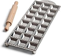 Vista 8 de Molde para ravioles – Cortador de pasta para hacer 12 raviolis redondos de 2 pulgadas – Máquina de pasta rellena fácil de usar con rodillo de madera