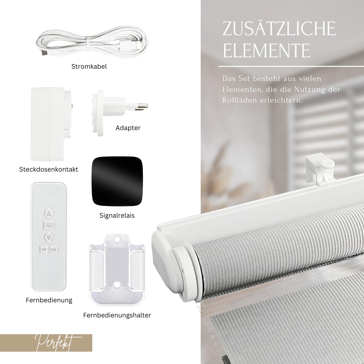 Home-Vision Duo Elektrorollo mit Klemmbefestigung Doppelrollo ohne Bohren | Mit Motor und Klappgriff, flexible Lichtsteuerung, per Fernbedienung oder WLAN-Hub