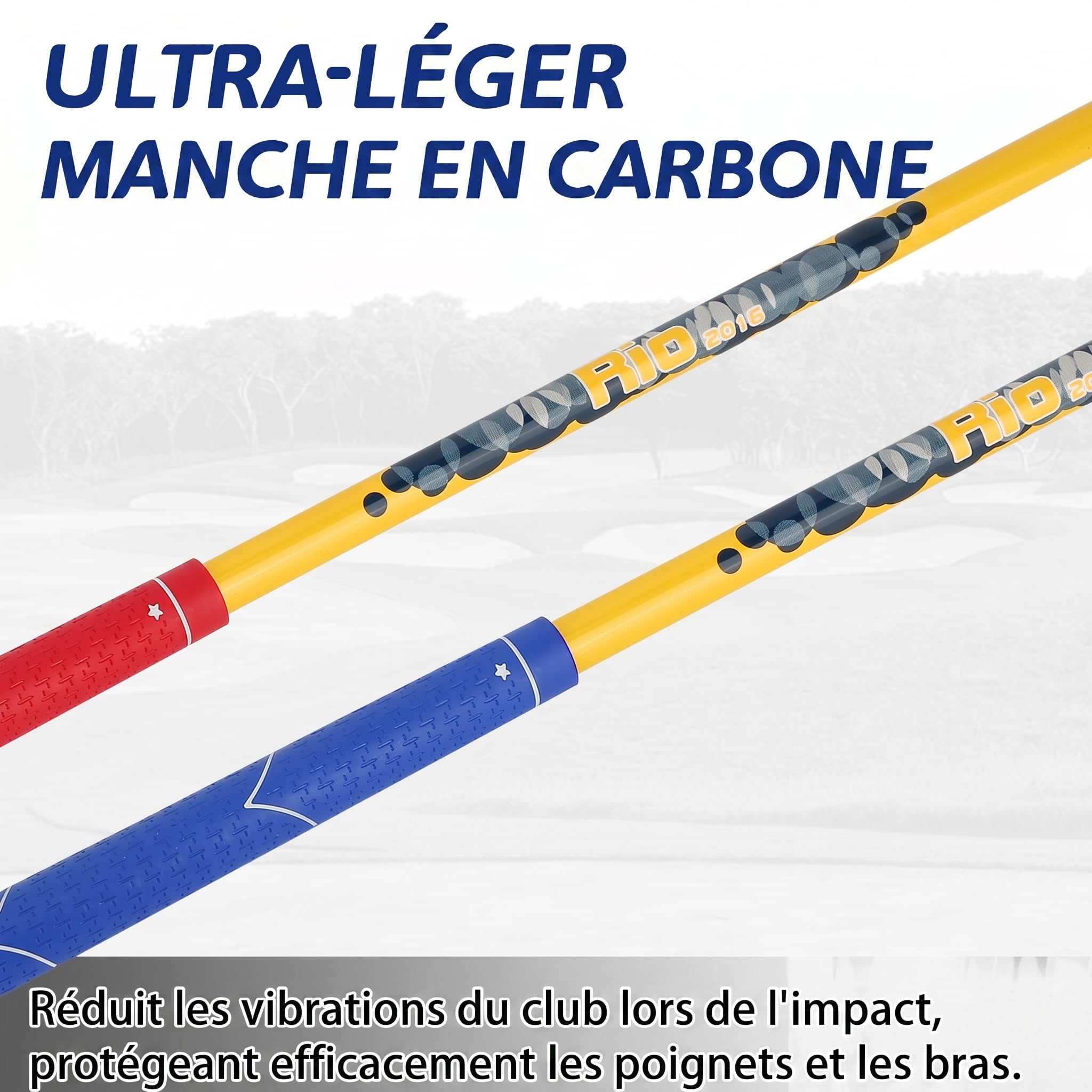 PGM Lot de 3 clubs de golf pour enfants – Peut frapper des balles – Clubs bois, fer et putter – Idéal pour les débutants garçons et filles – Ensemble d'entraînement