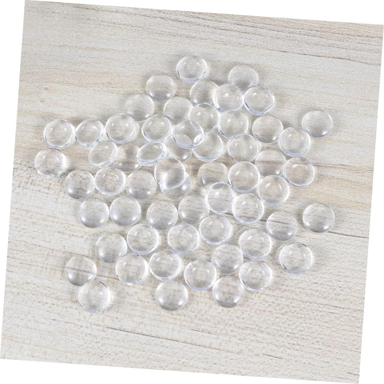 KALLORY 50pcs Gemstone Glass Round Patches for Jewelry Craft Making Supplies for Earring Link and Unique Decoration Projects