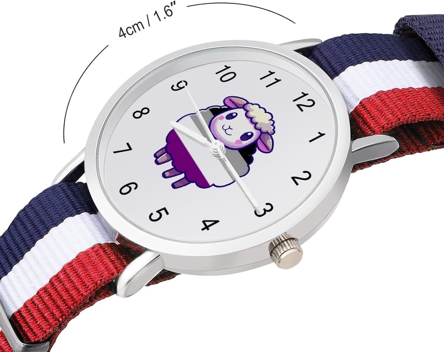 Asexual Flag Sheep Funny Wrist Watches for Men Women Fashion Graphic Watch for Work Workout
