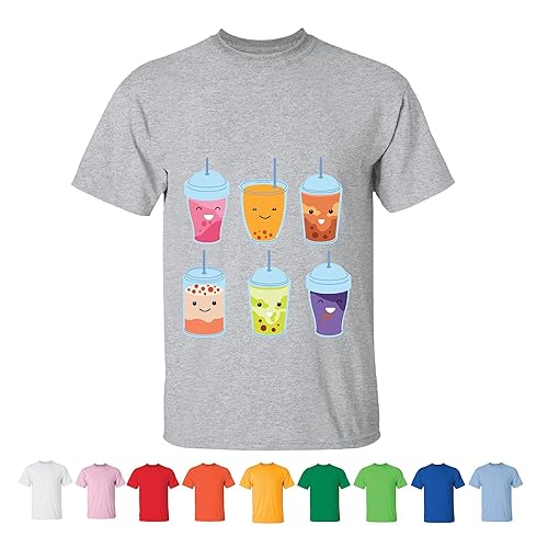 Boba Tapioca Pearls Bubble Tea Drink Tea Based Men Women White Gray T shirt