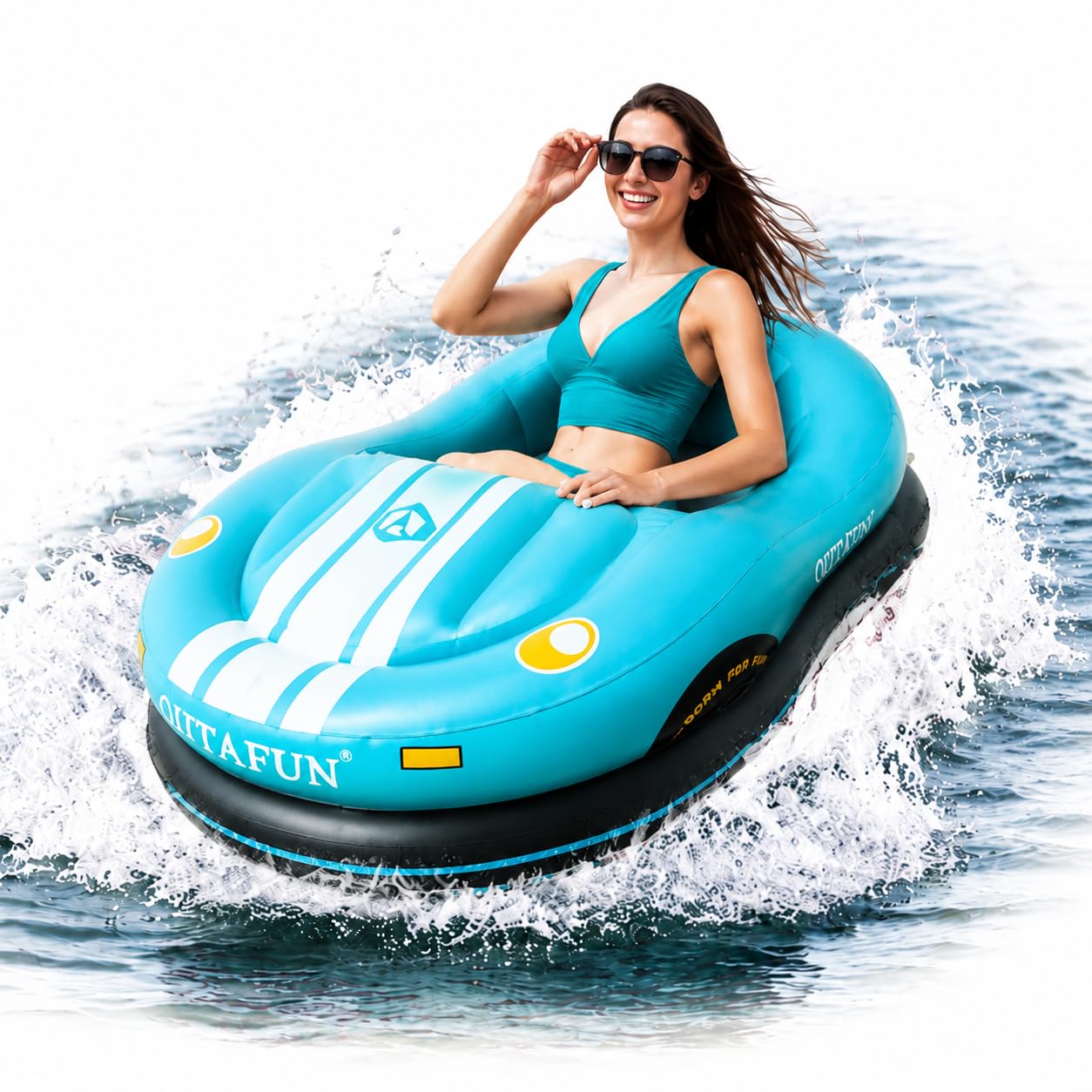 Barca Gonfiabile Elettrica con Motore, Gioco d'Acqua per Adulti Blue