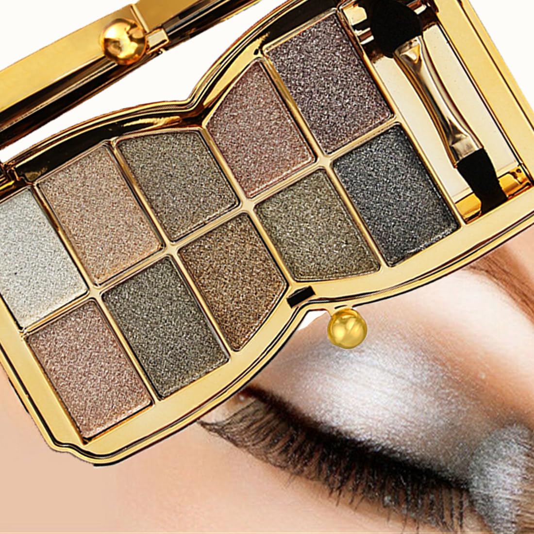 Glitter Eyeshadow Pallet, 10Color High Pigment Shimmer Eyeshadow