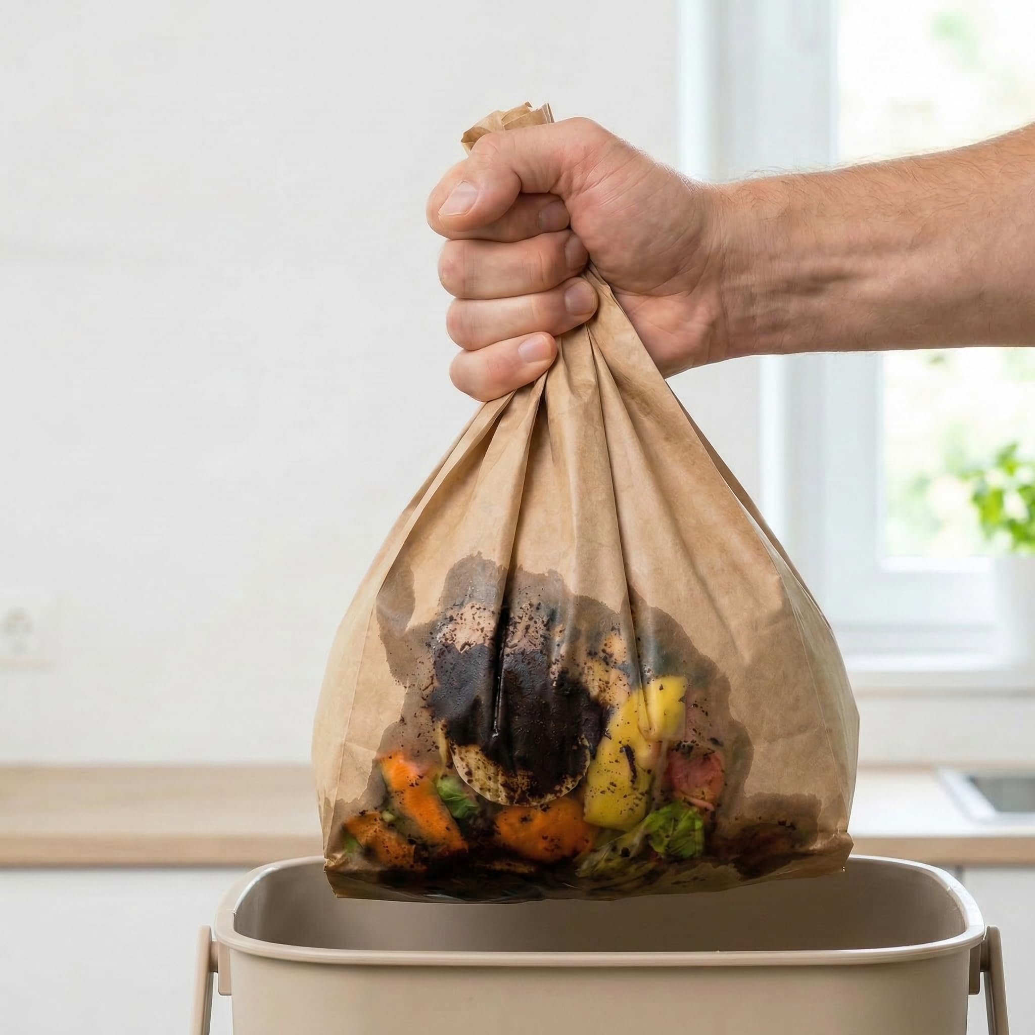 BIOGLÜCK® – Sacchetti per Bio rifiuti Premium 20 l [100 pezzi] – Resistenti e impermeabili in carta per bidoni dell'umido