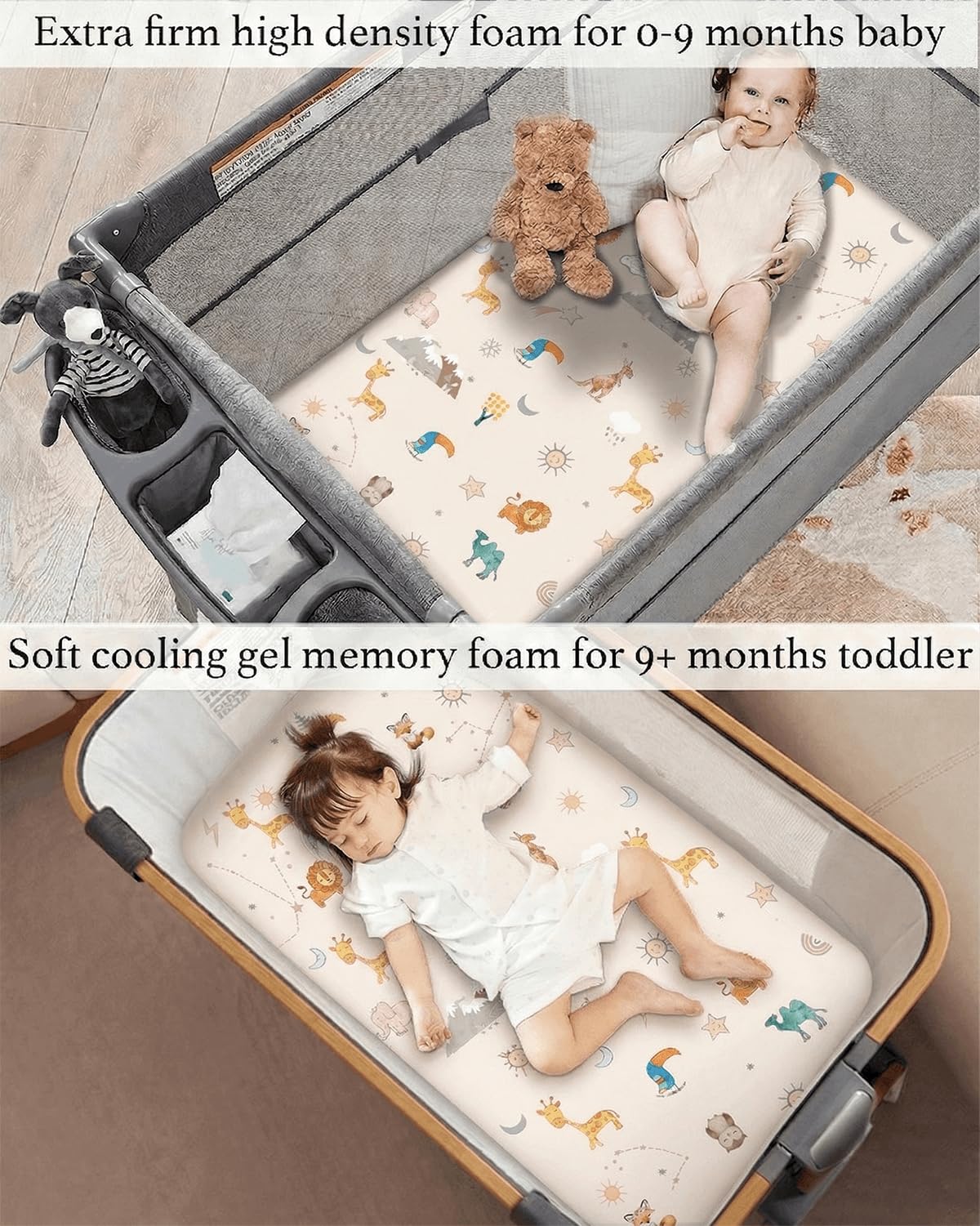 Green Tea 38x24 Mini Crib Mattress-Pack and Play Mattress Pad — view 3
