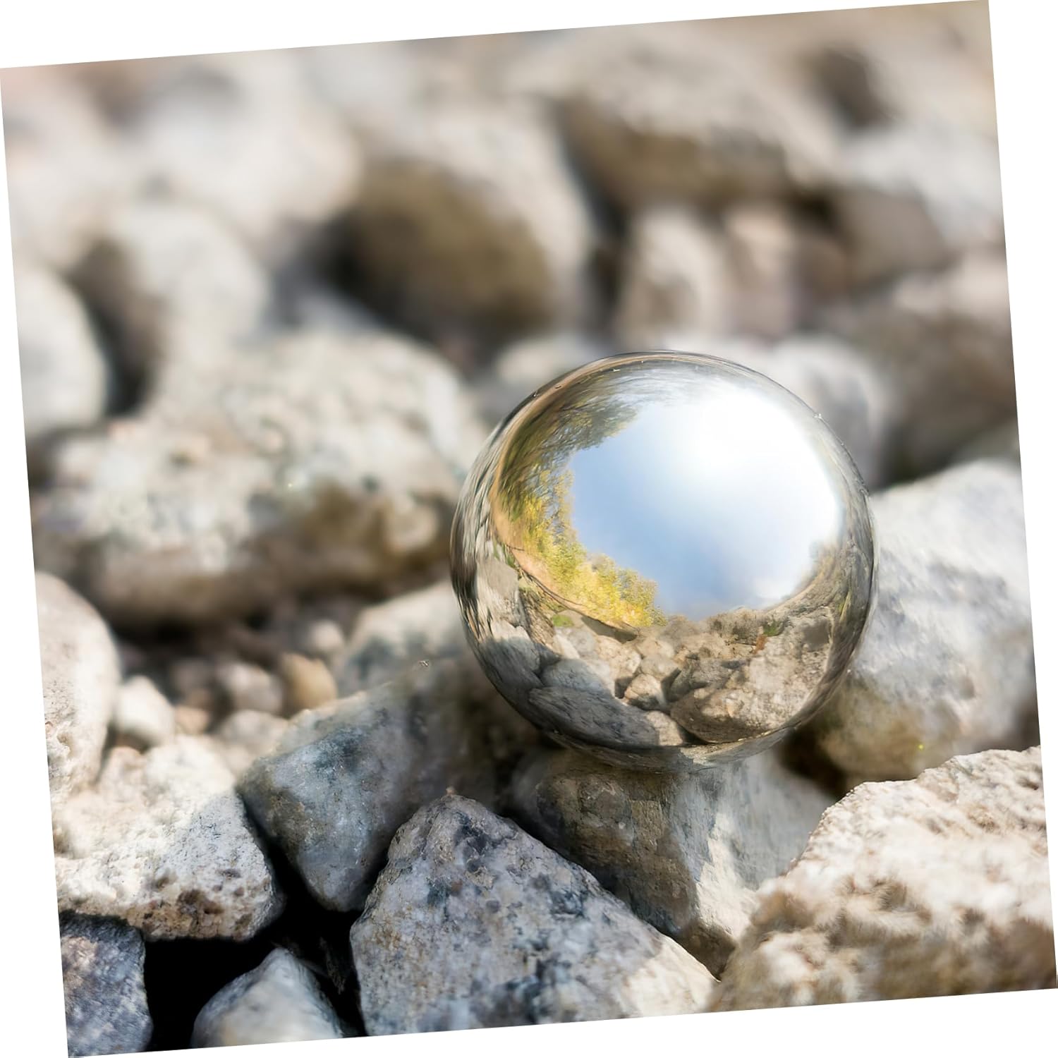 DULAI Mirror Gazing Balls 6 Pcs Garden Reflector 10cm Stainless Steel Ball 15c Mirror Globe Balls