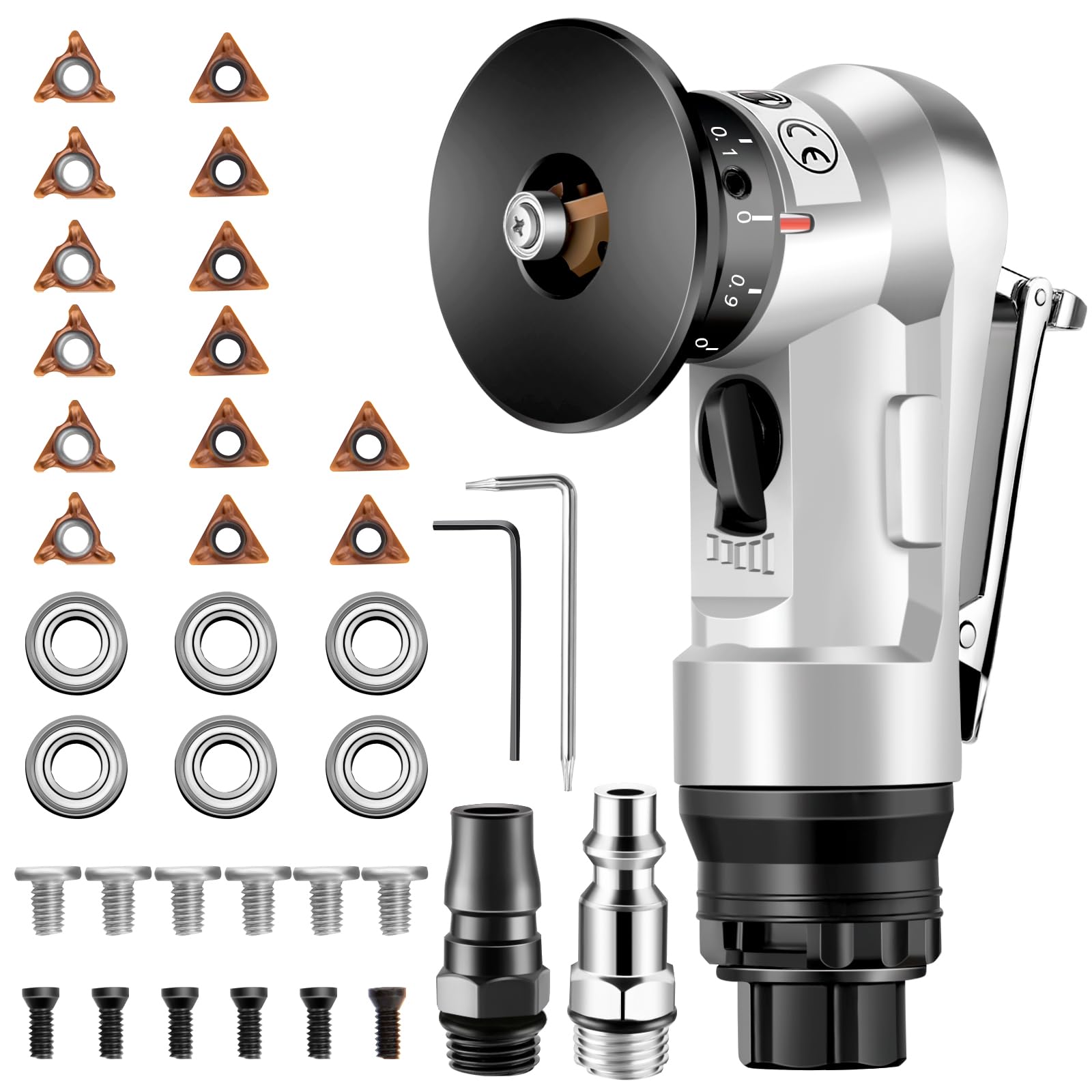 Pneumatic Chamfer Tool, 30000 RPM Air Chamfer Tool with 8C &amp; 6R Blades