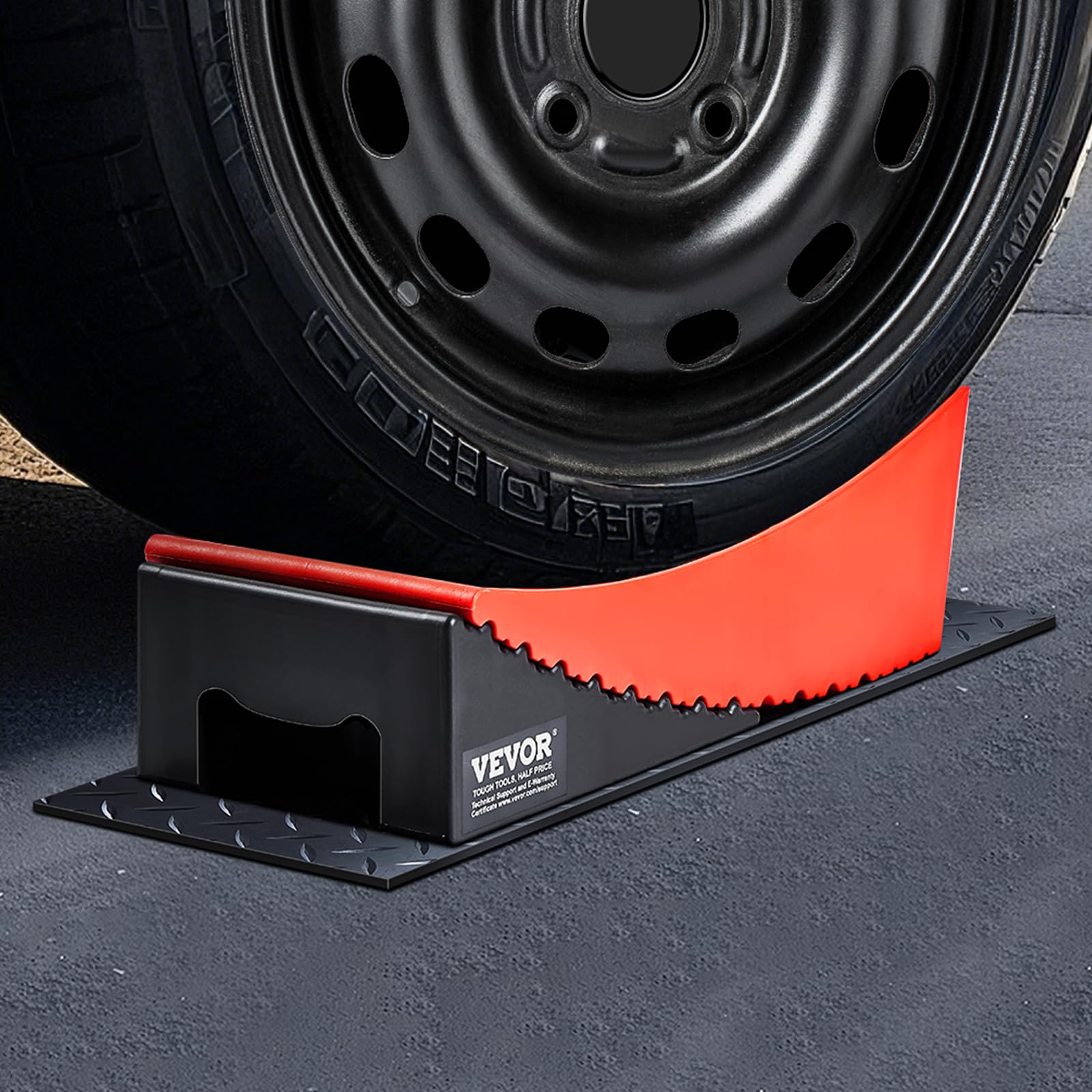 VEVOR Cale de Roue pour Caravane 2PCs, Bloc de Nivellement pour Camping-car Capacité de 4 T, Hauteur Maximale de 12 cm, Niveleurs Incurvés Robustes avec Tapis Antidérapant, Sac de Transport, Rouge