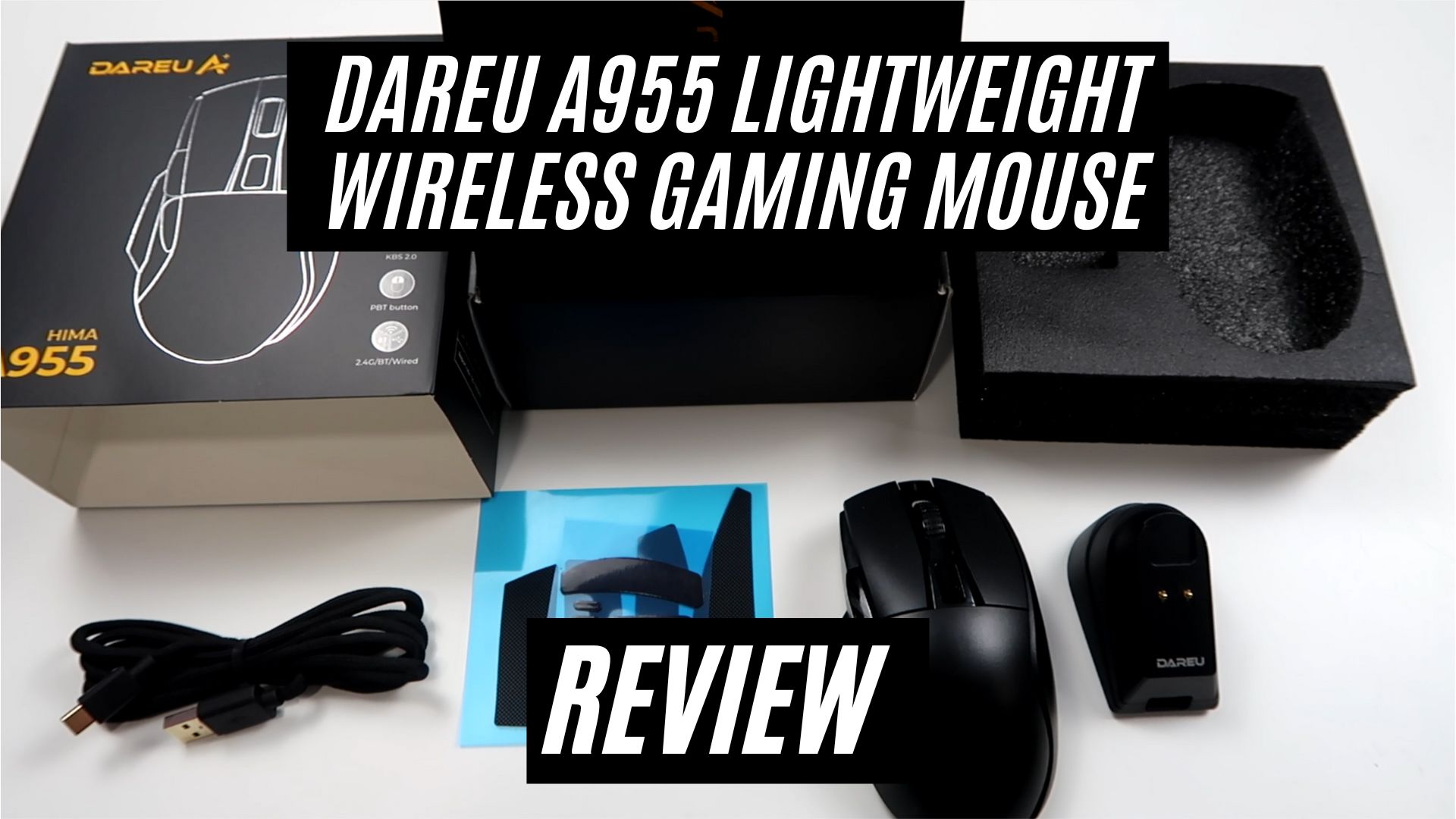 Watch DAREU A955 Lightweight Wireless Gaming Mouse Review on