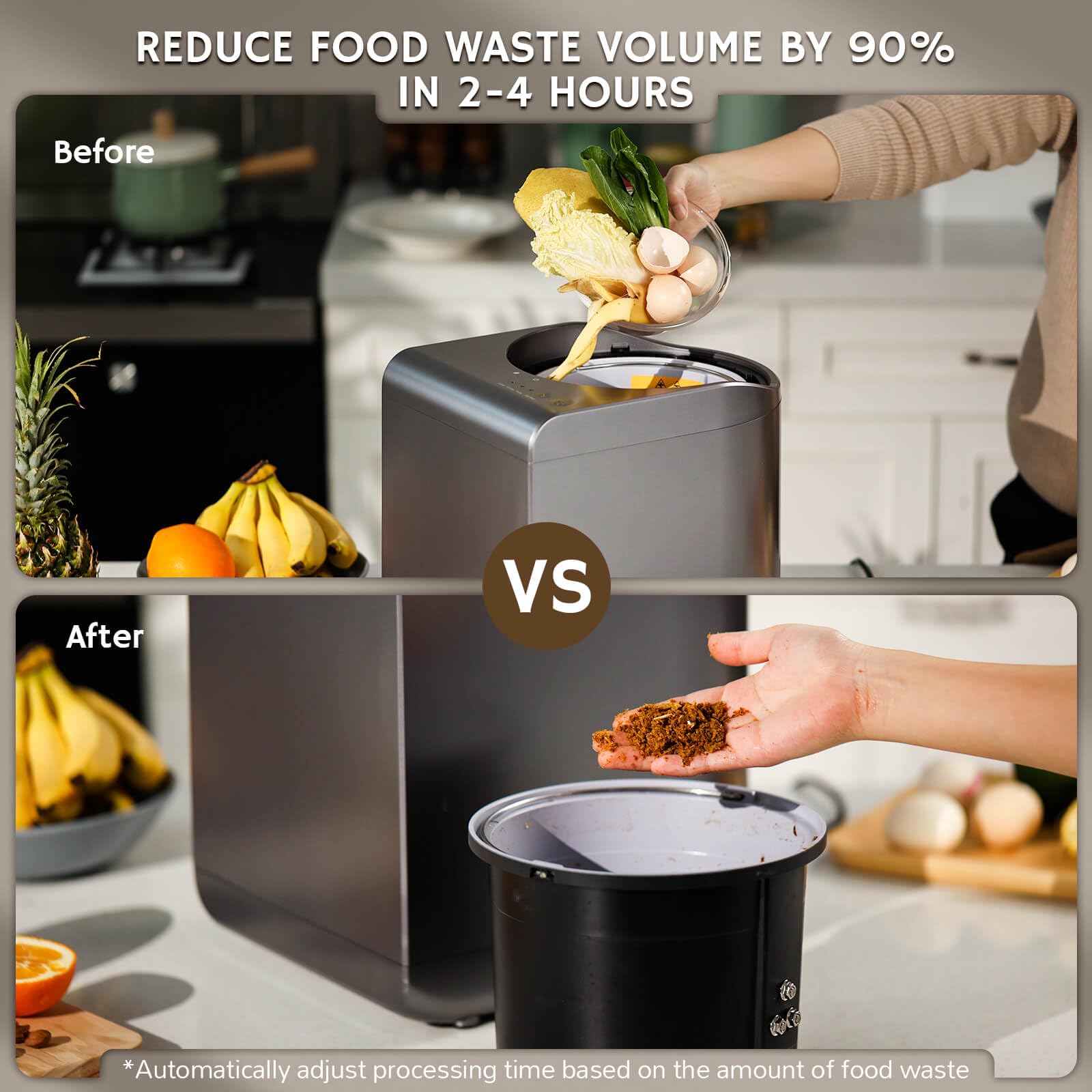 Airthereal Revive Food-to-Soil System, Odorless Countertop Electric Kitchen Composter, 1-Click Smart Operation, Powerful Sharksden Trinity Blade to Cycle Food Waste into Earth Nutrition - 5