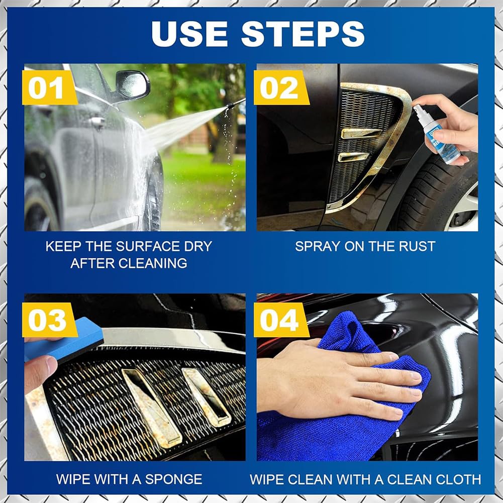 Multi-Functional Quick-Acting Rust Removal Spray, Portable Rust Remover Spray for Metal, Iron Powder Remover Sprays, Fast-Acting Formula & Easy Application, for Cars Metal Surfaces (30mi*1pc) — view 8