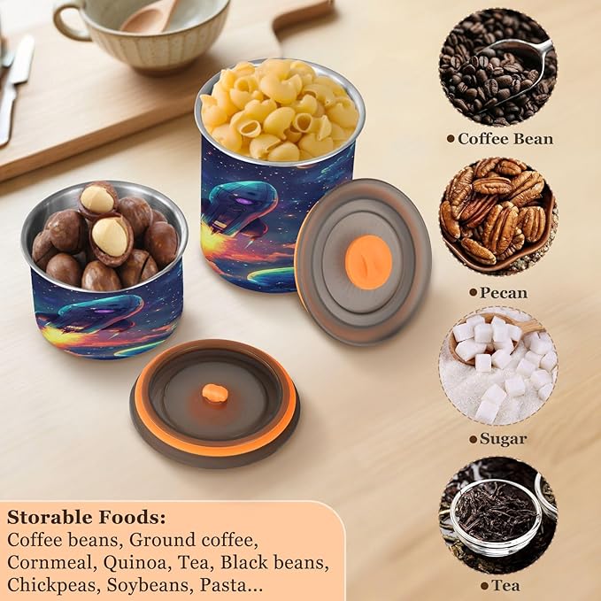 ALAZA Starry Sky Cloud Planet Coffee Canister 30oz miniatura 7