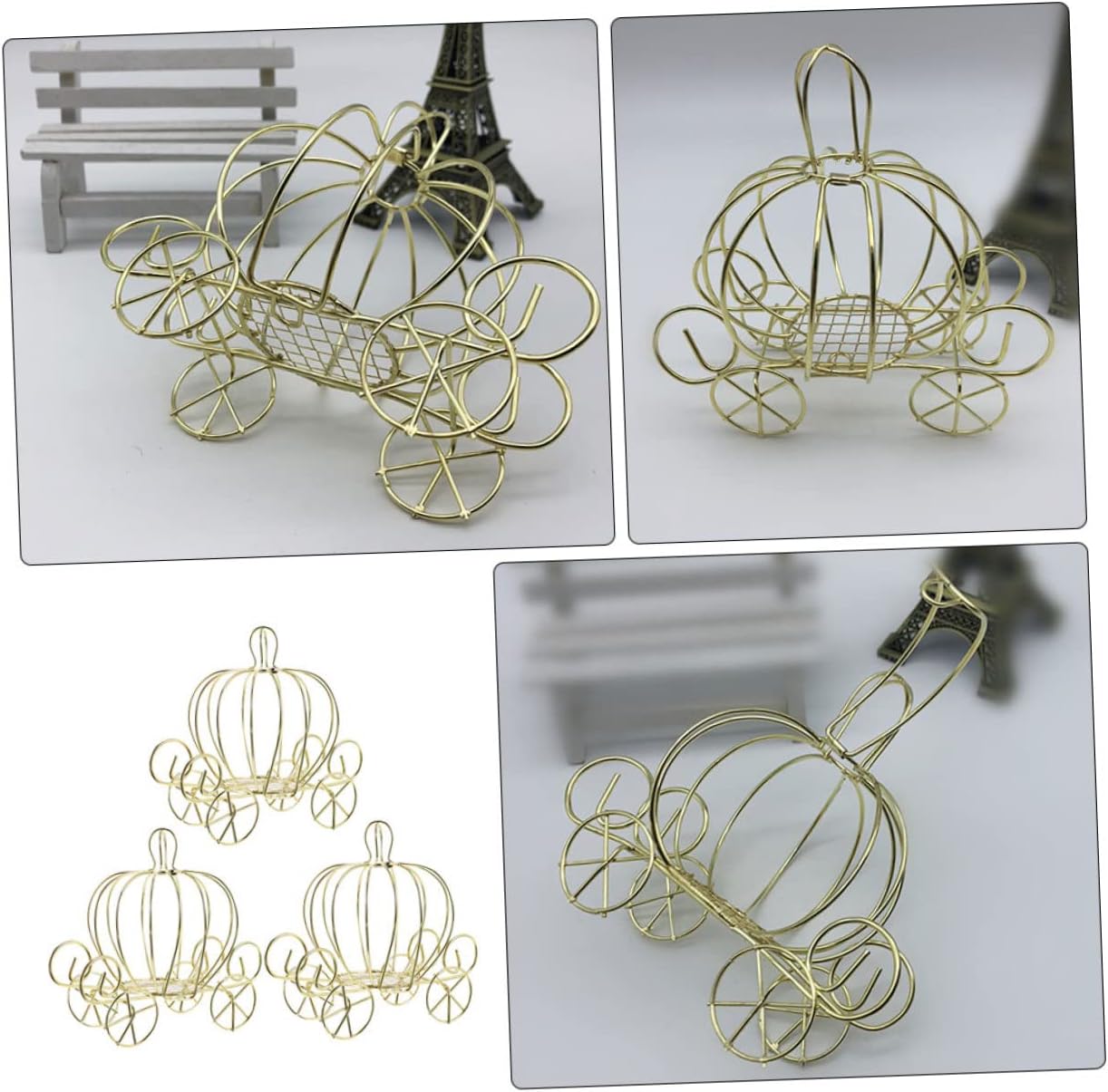 Gatuida 3pcs Pumpkin Carriage Candy Holders for Halloween Party Favors Festive Banquet Packaging Cases Decorative Treat Boxes for Celebrations and Events