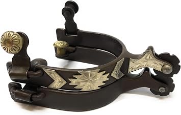 AJ Tack Mens Antique Brown Southwest Engraved Spurs