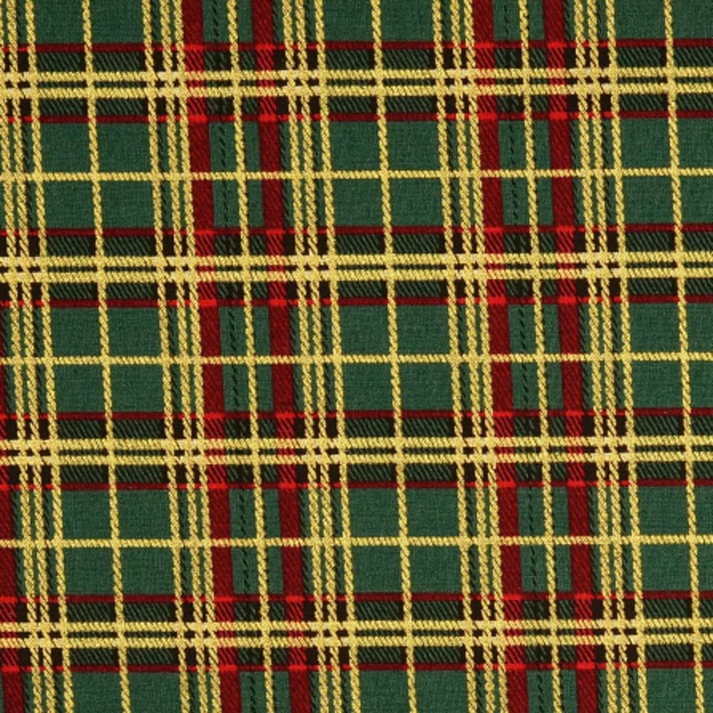 Oh Sew Crafty Limited Green 100% Cotton Fabric Rose & Hubble Christmas Xmas Stripe Tartan Festive 135Cm Wide (Green)