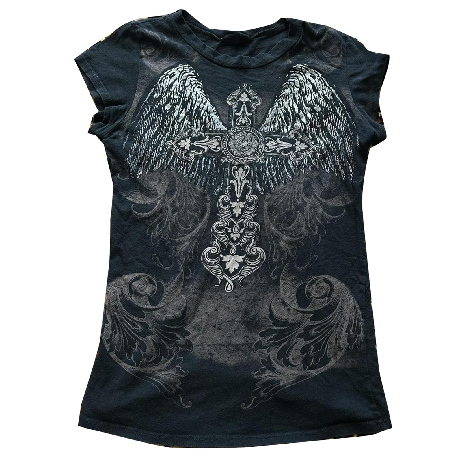 Womens Y2k Graphic Baggy Tees Shirts 2000s Gothic Grunge Emo Tops Fairycore Clothes