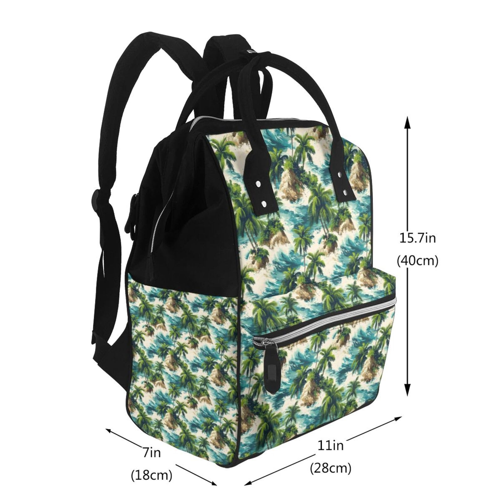 Wickeltasche für Babypuppen – Hawaii kleine Insel-Druck, Mama-Tasche, taktischer Säuglings-Baby-Rucksack, Reisemode, Wandern, Kleinkind, Tragetasche, Still-Windeltaschen für Vater, Mutter