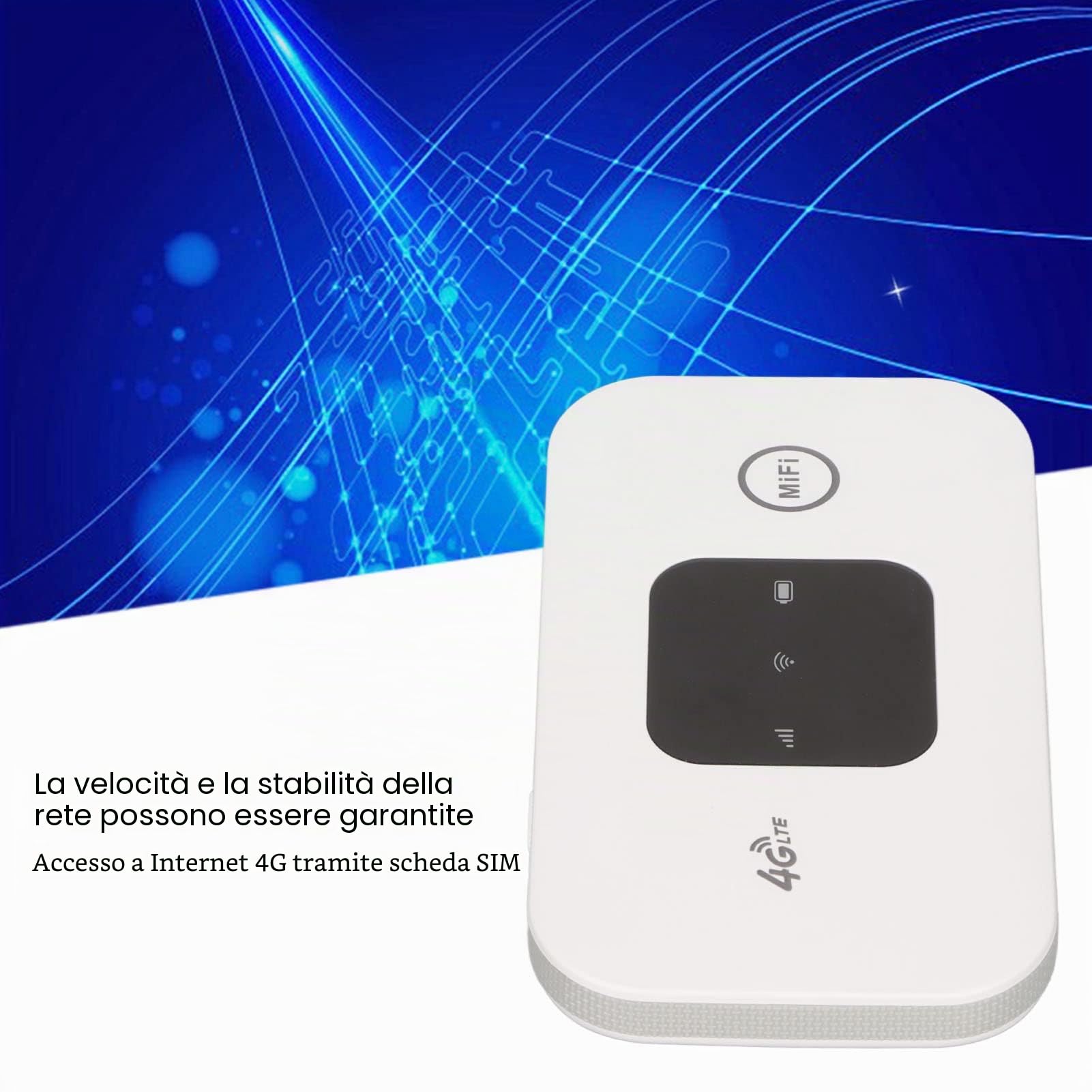 Router 4G LTE Portatile 150 Mbps, Hotspot WiFi con Scheda SIM, Modem da Viaggio con Batteria 2100mAh, Copertura Forte 4G per Casa Ufficio e Viaggi