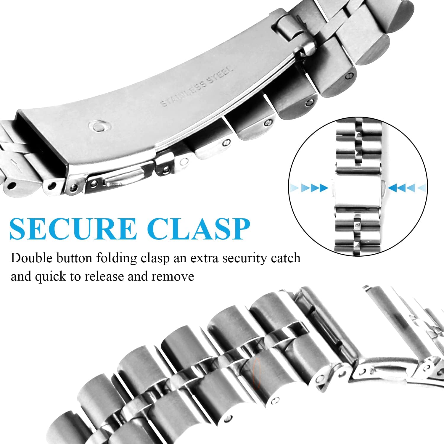 Metal Bracelet Compatible with Apple Watch Band 38mm 40mm 41mm 44mm 42mm 45mm 49mm iWatch Series 8 7 6 5 4 3 SE Ultra for Women Men, Designer Dressy Charms Classy Chain Straps Stainless Steel