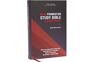 NKJV, Foundation Study Bible, Large Print, Hardcover, Red Letter, Thumb Indexed, Comfort...