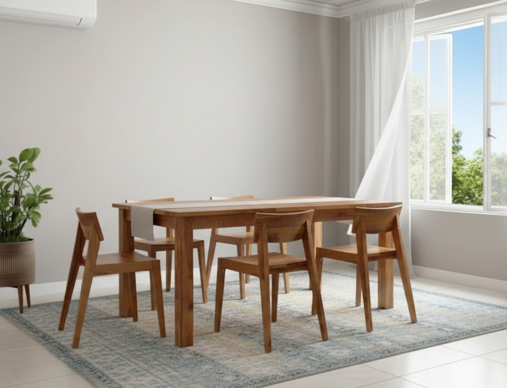 Wooden 6 Seater Dining Table | Solid Sheesham Wood Six Seater Dinning Table with 6 Chairs for Living Room | Dining Room Sets | Kitchen Dining Set for Home | Natural Brown Finish-image-38