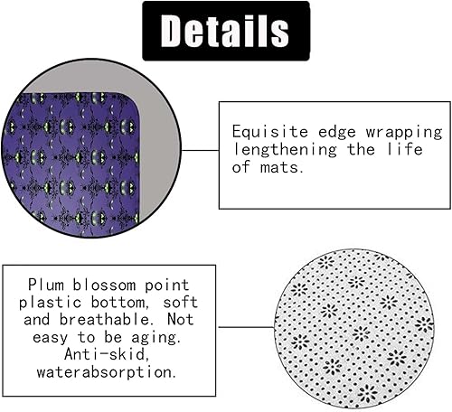 Miniatura 6 de Juego de 4 cortinas de ducha de Halloween, cortina de ducha de tela impermeable, alfombra de baño antideslizante, calavera, calabaza, negro, floral,