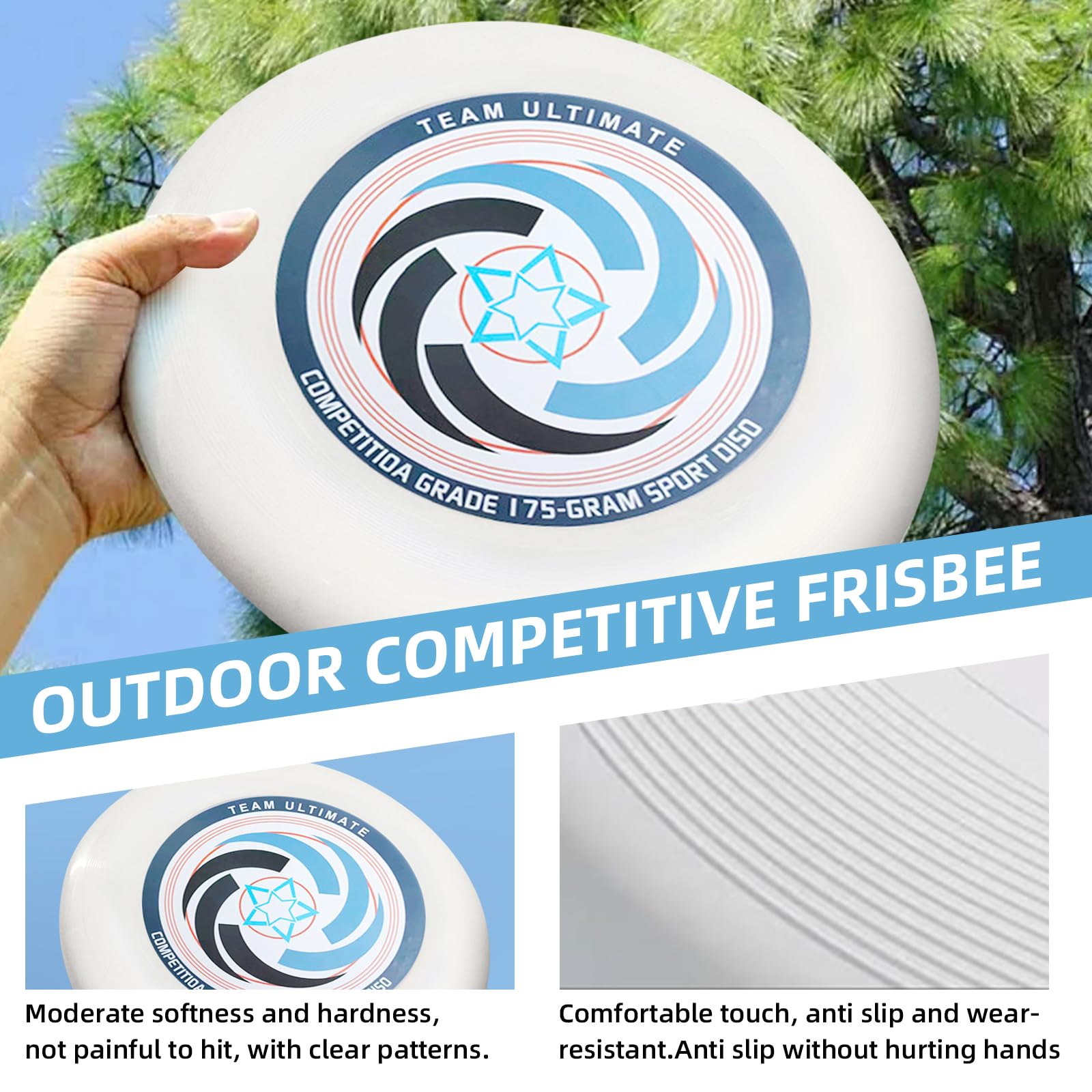 175g Frisbee competitivo de Ultimate, Frisbee Profesional Giratorio, Deportes Divertidos al Aire Libre, Adecuado para Jugadores Ocasionales y Profesionales (Bolsa de Almacenamiento)【Sección B】