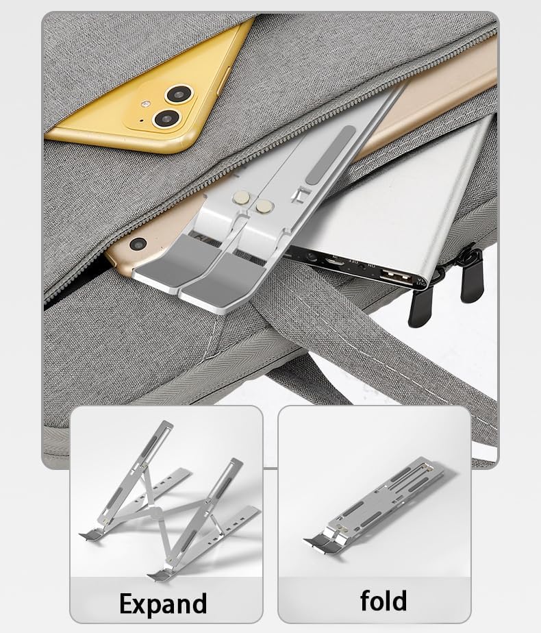 Miniatura 3 de Soporte ajustable para portátil de 18 pulgadas, elevador portátil para computadora de escritorio, soporte plegable para portátil de enfriamiento