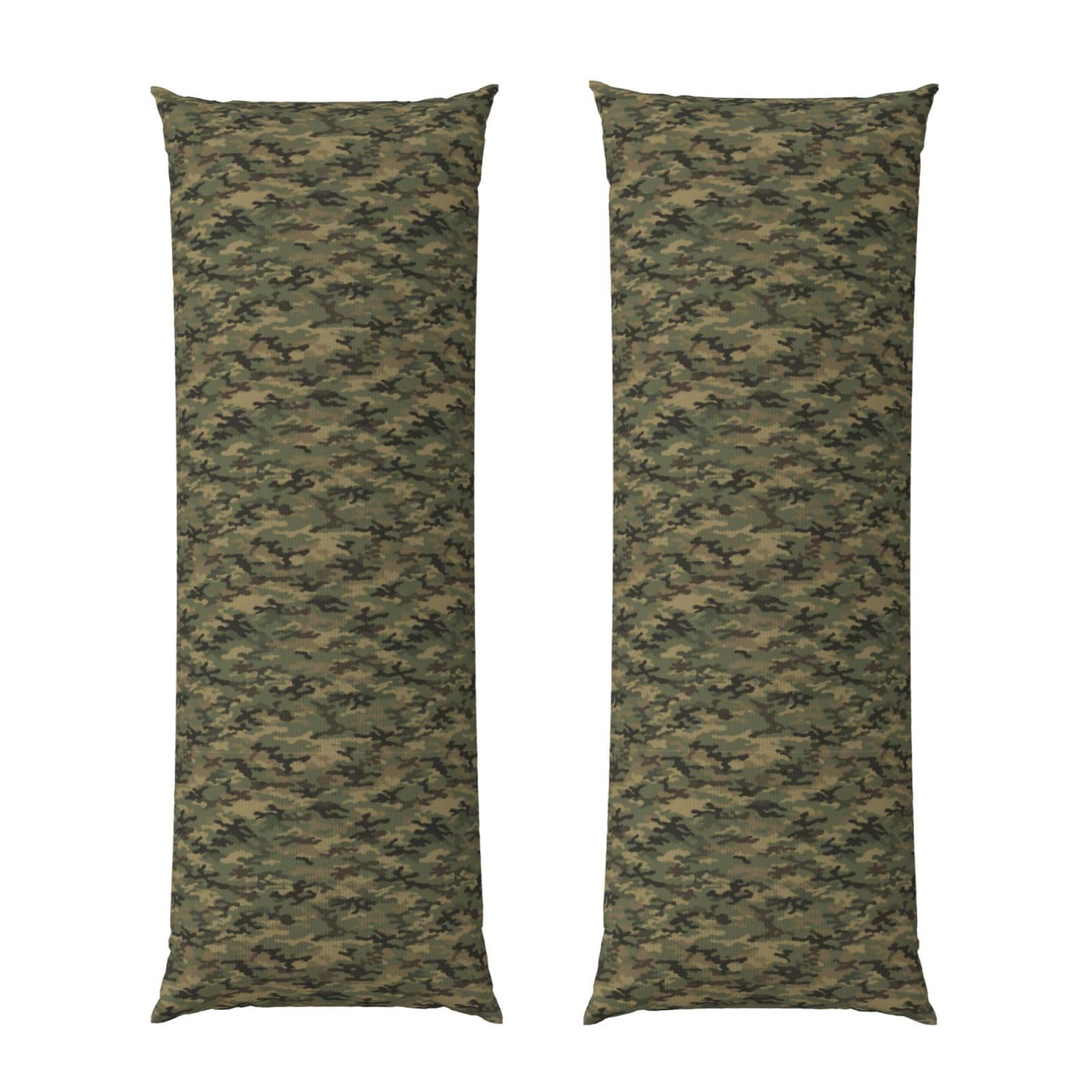 Long Pillowcase 20x54, Military Camouflage, Soft Velvet Pillow Cover with Hidden Zipper, Plush Cushion Protector for Bedroom Sofa Couch Sleeping