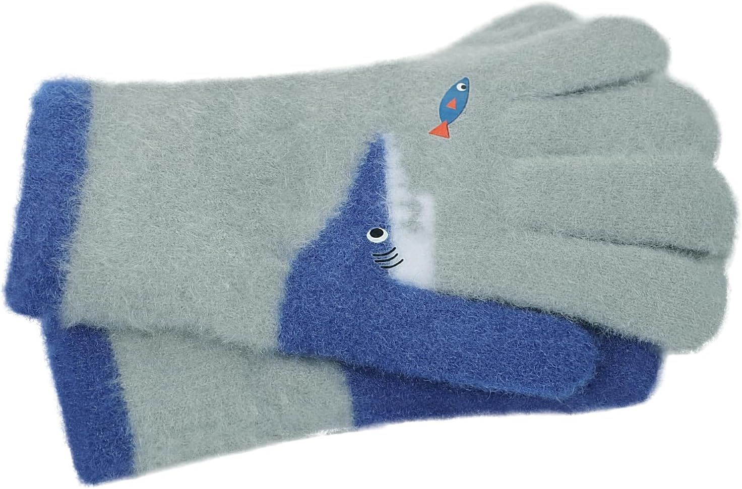 TINAYAUE Kids Winter Knitted Gloves 7-12 Years Boys Girls Cute Thick Soft Plush Lined Cold Weather Gloves for School Playing