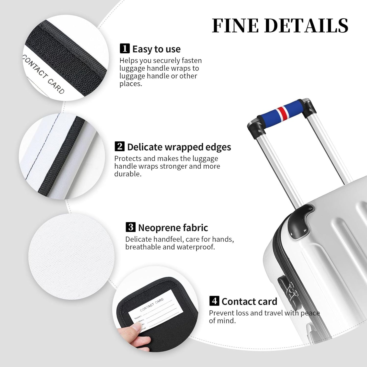Flag of Iceland Print 2 Pack Luggage Handle Wrap for Suitcase, Comfort Soft Handle Covers, Luggage Accessories