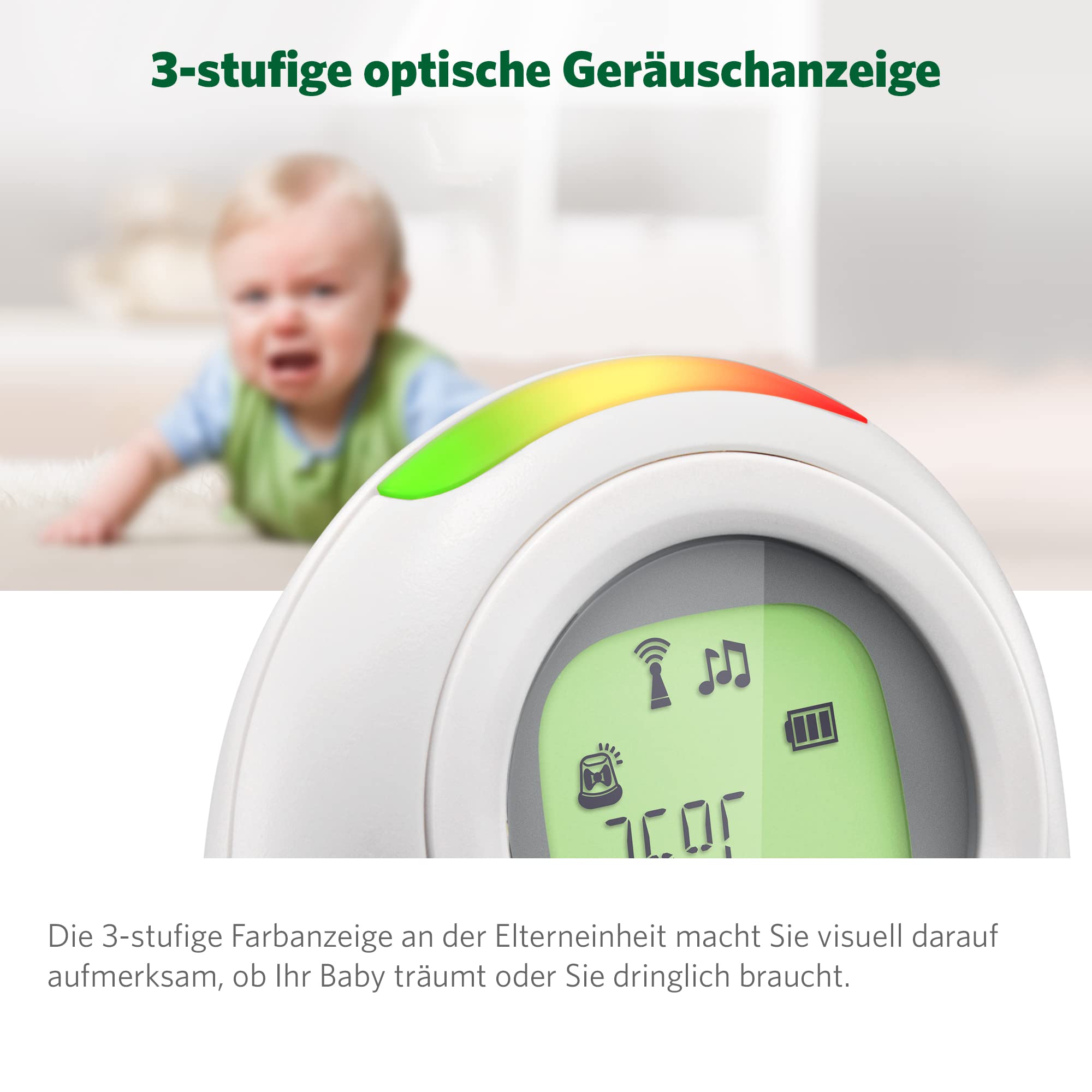 LeapFrog LF80 Audio Baby Monitor, Digital Technology, Long Range, Temperature Sensor, Memory Function, Noise Indicator, Soothing Sound, Night Light, Voice