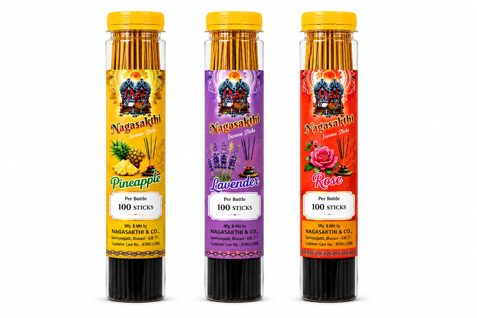Combo Agarbatti - Soothing Fragrances of Lavender, Pineapple & Rose-picture-46