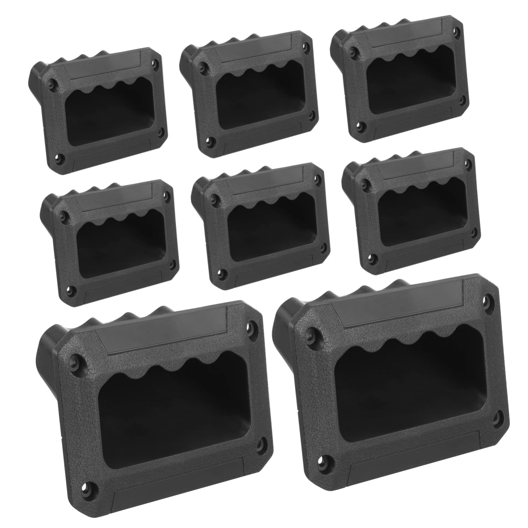 Mikikit Poignées de Remplacement Facile à Installer ou Haut-Parleur en ABS Noir pour Fixation Sécurisée Lot de 8 et Boîtier D'instrument sur Enceinte Amplificateur