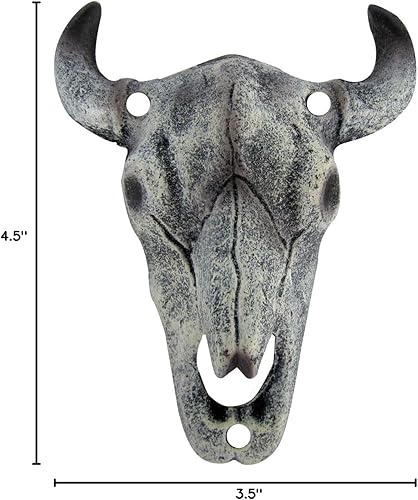 Miniatura 2 de Longhorn Steer Skull - Abridor de botellas de hierro fundido para montaje en pared