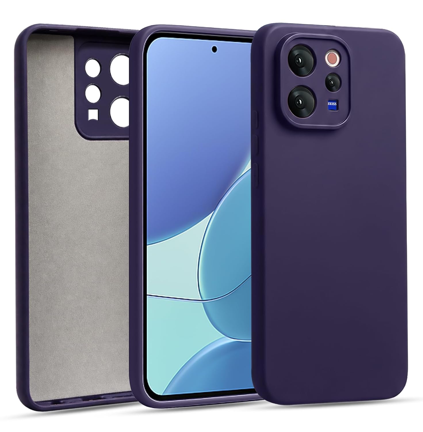 Liquid Silicone Back Cover Case for vivo v70 5G | Soft Micro-Fibre Lining Inside | Camera Protection Bump | Shockproof Back Cover Case for vivo v70 5G (Purple)