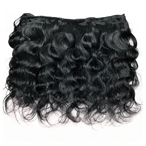 Miniatura 3 de Zezejenhu - Manojos de cabello humano virgen brasileño ondulado 12A, extensiones de cabello humano Remy brasileño para mujeres negras, color negro